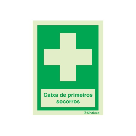 Placa Sinalização Emergência - Caixa de 1ºSocorros