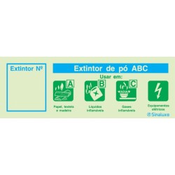 Placa Sinalização Incêndio - Extintor ABC Numerada