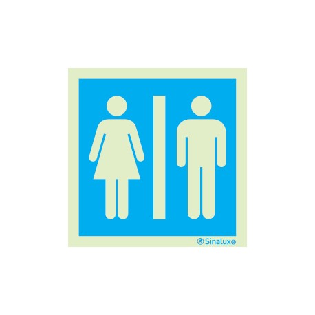 Placa Sinalização Informação - WC Masculino / Feminino