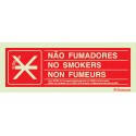 Placa Sinalização Fumadores - Não Fumadores